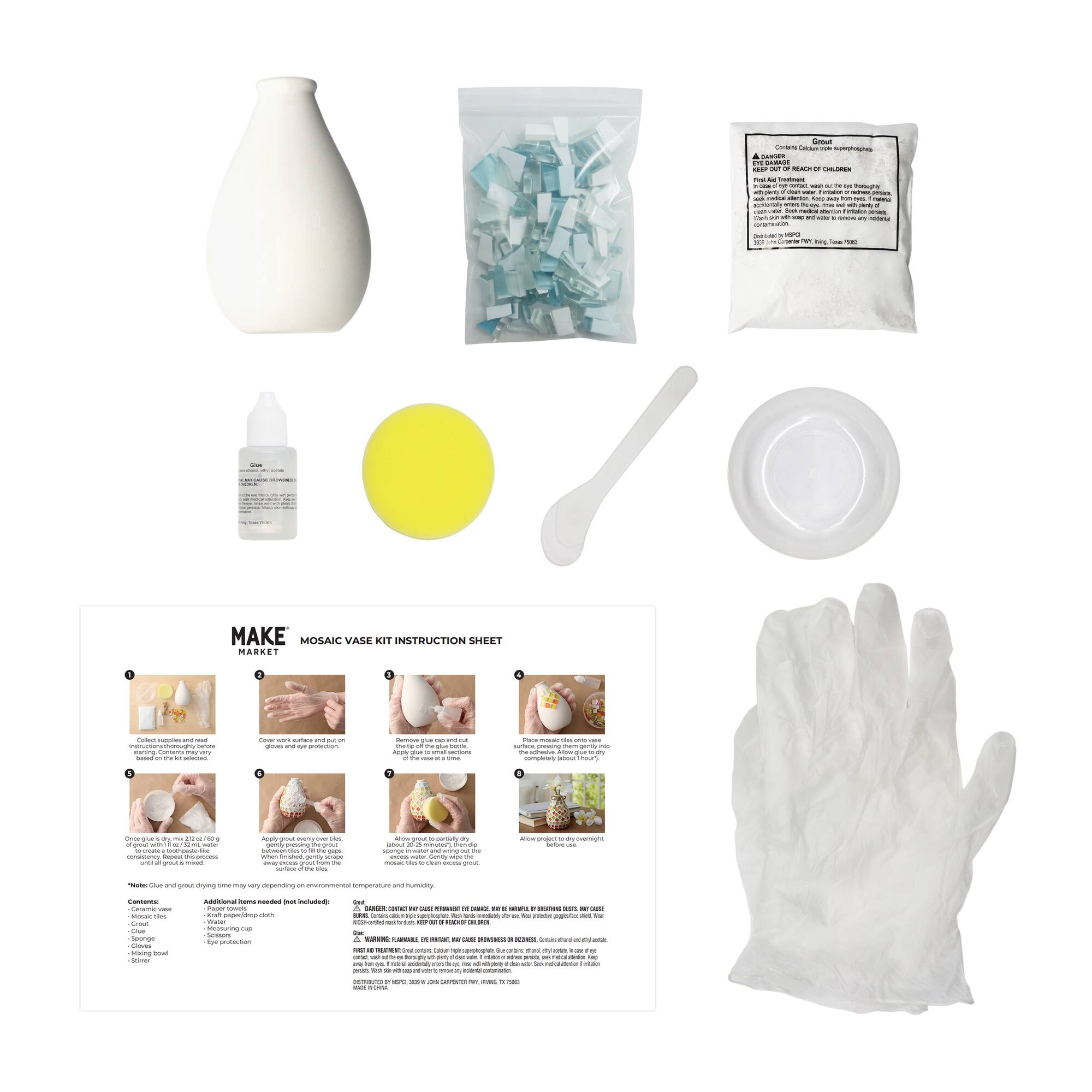 Teal & Mosaic Vase Kit by Make Market